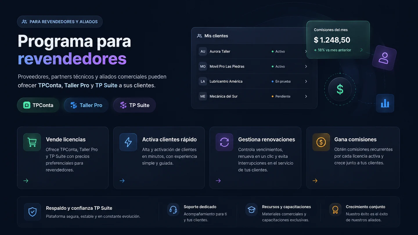 Presentación del programa de revendedores de TP Suite